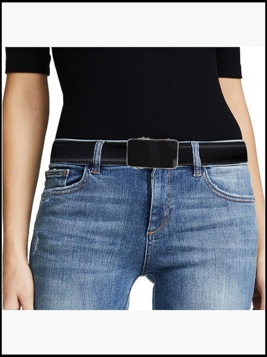 Leather Ratchet Dress Belt with Sliding Adjustable Buckle, 1 1/4 Inches Width main image 5